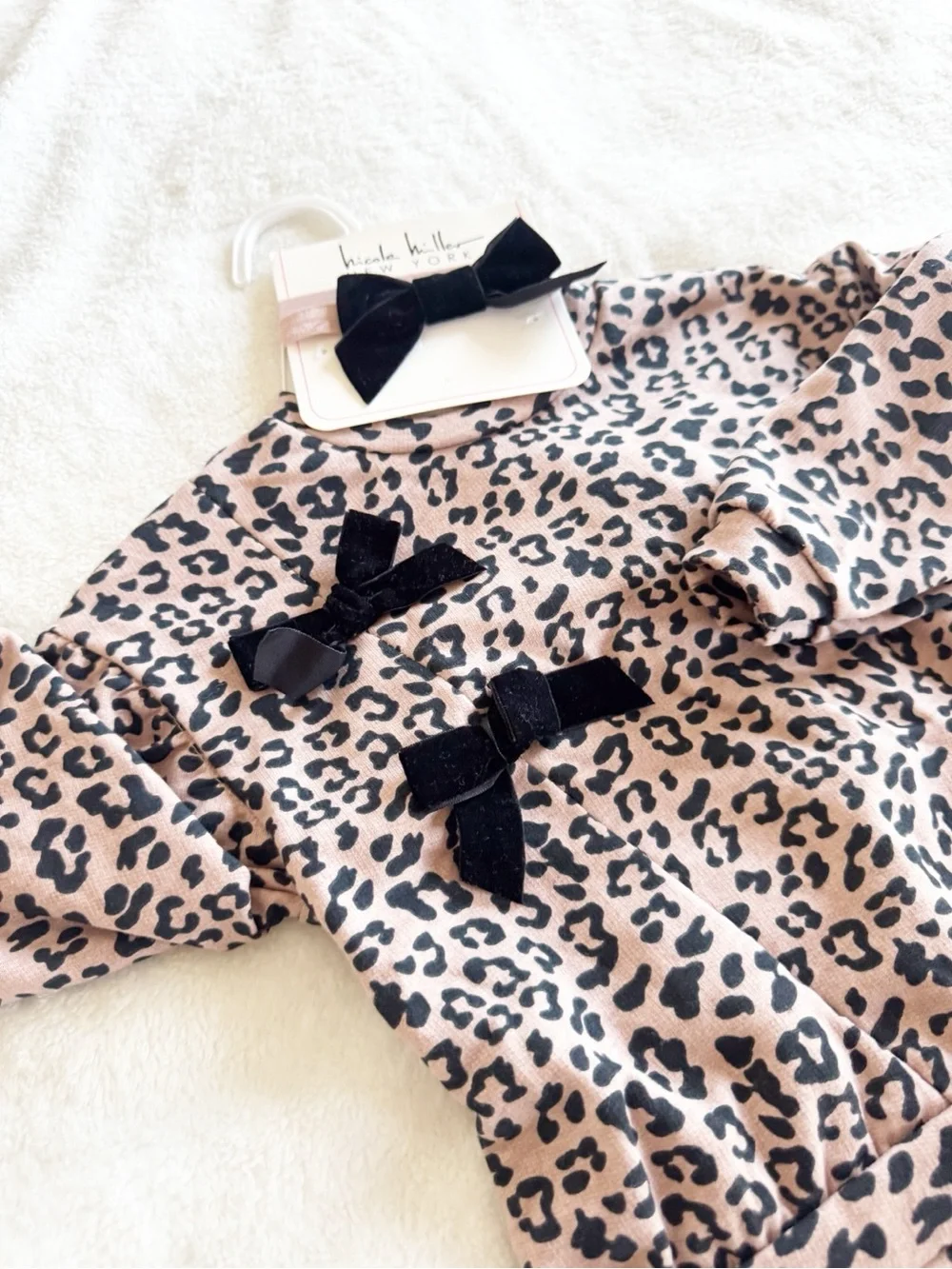 Nordstrom Nicole Miller Girls Leopard Print Sweatshirt Leggings Set 18 Mo